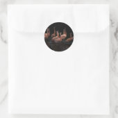 Flamingo-meer Ronde Sticker (Tas)