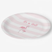 Flamingo Meisje baby shower Papieren Bordje (Gekanteld)