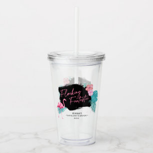 Flamingo Meisjes Afscheid Flottend Fantastisch V2 Acryl Drinkbeker
