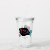 Flamingo Meisjes Afscheid Flottend Fantastisch V2 Acryl Drinkbeker (Achterkant)