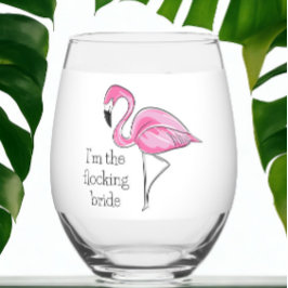Flamingo Meisjes Nacht Ik ben de Koppeltroep Bruid Wijnglas Zonder Voet