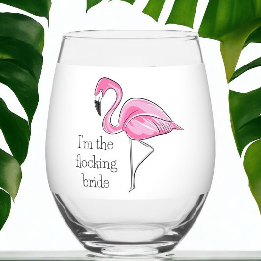 Flamingo Meisjes Nacht Ik ben de Kuster Bruid Aang Wijnglas Zonder Voet