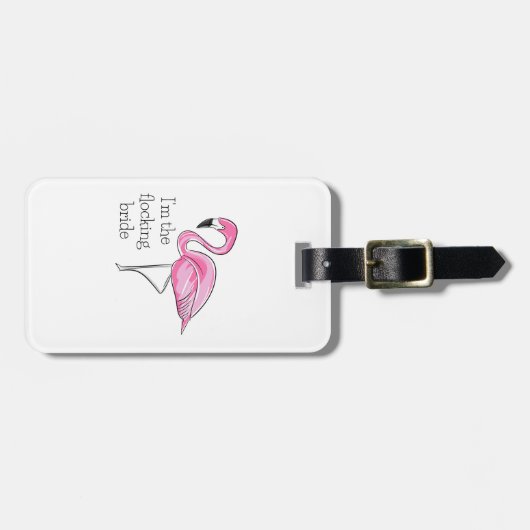 Flamingo Meisjesuitgang De Flockende Bruid Bagagelabel (Voorkant horizontaal)