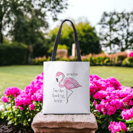Flamingo Meisjesuitje Ik ben de Bruid die de Troep Tote Bag