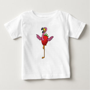 Flamingo met aardbei
