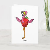 Flamingo met Aardbei Kaart (Achterkant)