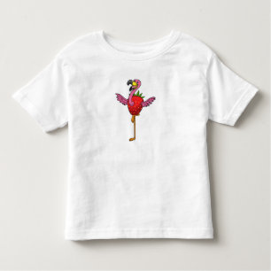 Flamingo met aardbei kinder shirts