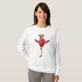Flamingo met aardbei t-shirt (Voorkant volledig)