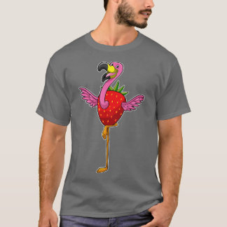 Flamingo met aardbei t-shirt