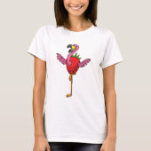 Flamingo met aardbei t-shirt (Voorkant)