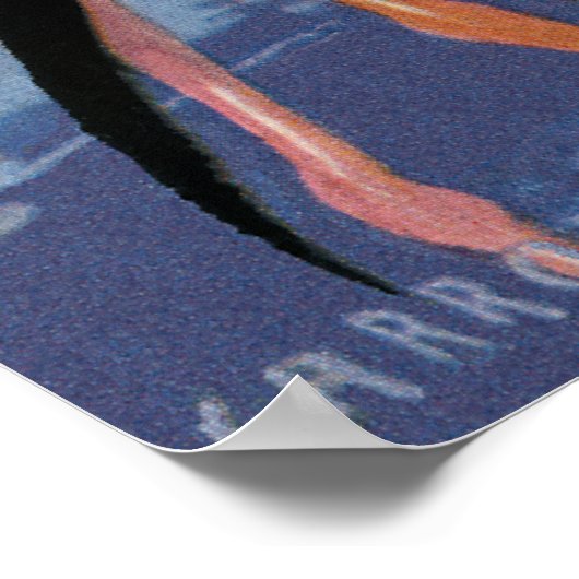 flamingo met bamboe poster (Hoek)