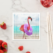 Flamingo met binnenband servet (Insitu)