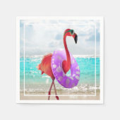 Flamingo met binnenband servet (Voorkant)