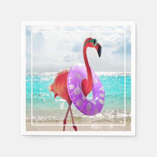 Flamingo met binnenband servet (Voorkant)
