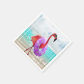 Flamingo met binnenband servet (Hoek)