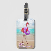 Flamingo met binnenbuis bagagelabel (Voorkant (verticaal))