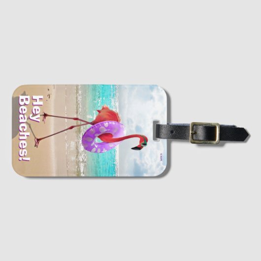 Flamingo met binnenbuis bagagelabel (Voorkant (horizontaal))