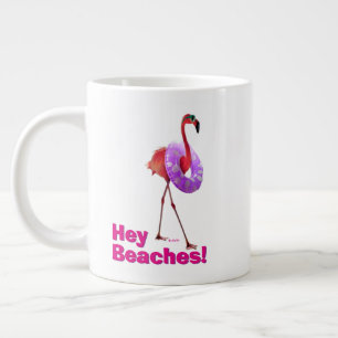 Flamingo met binnenbuis grote koffiekop