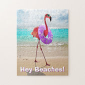 Flamingo met binnenbuis legpuzzel (Verticaal)