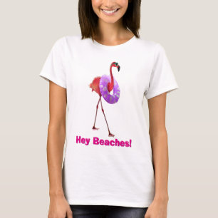 Flamingo met binnenbuis t-shirt