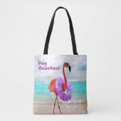 Flamingo met binnenbuis tote bag (Voorkant)