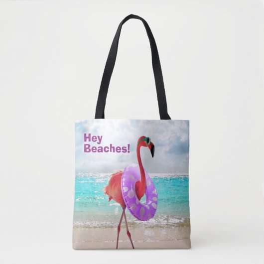 Flamingo met binnenbuis tote bag (Voorkant)