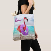 Flamingo met binnenbuis tote bag (Dichtbij)