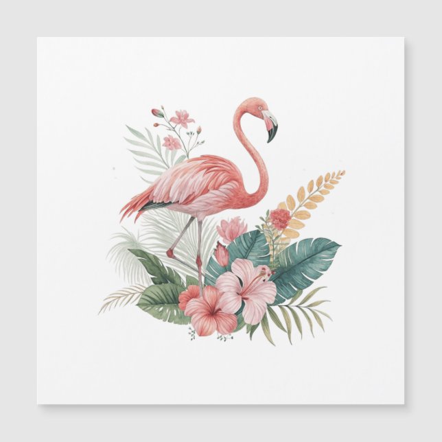 Flamingo Met Bloemen (Voorkant)