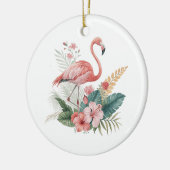 Flamingo Met Bloemen Keramisch Ornament (Links)