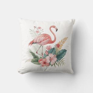 Flamingo Met Bloemen Kussen