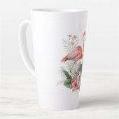Flamingo Met Bloemen Latte Mok (Linkerhoek)