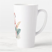Flamingo Met Bloemen Latte Mok (Rechts)