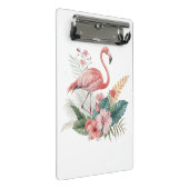 Flamingo Met Bloemen Mini Klembord (Schuin)