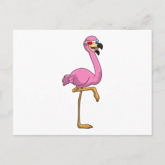 Flamingo met Bril Briefkaart (Voorkant)