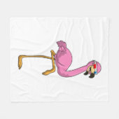 Flamingo met bril fleece deken (Voorkant (Horizontaal))