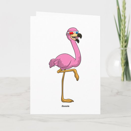 Flamingo met Bril Kaart (Achterkant)