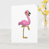 Flamingo met bril kaart (Gele Bloem)