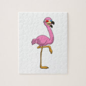 Flamingo met bril legpuzzel (Verticaal)