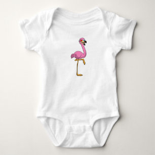Flamingo met bril romper