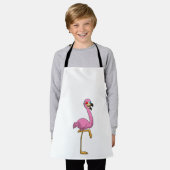 Flamingo met bril schort (Gedragen)