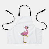 Flamingo met bril schort (Voorkant)