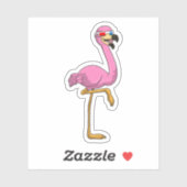 Flamingo met bril sticker (Vel)