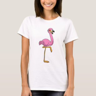 Flamingo met bril t-shirt