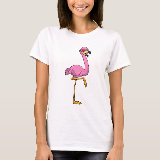 Flamingo met bril t-shirt (Voorkant)