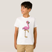 Flamingo met bril t-shirt (Voorkant volledig)
