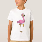 Flamingo met bril t-shirt (Voorkant)