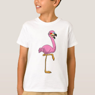 Flamingo met bril t-shirt