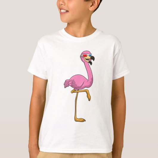 Flamingo met bril t-shirt (Voorkant)