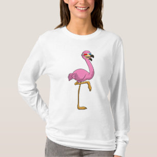 Flamingo met bril t-shirt