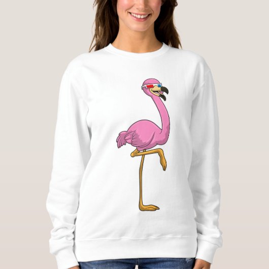 Flamingo met bril trui (Voorkant)